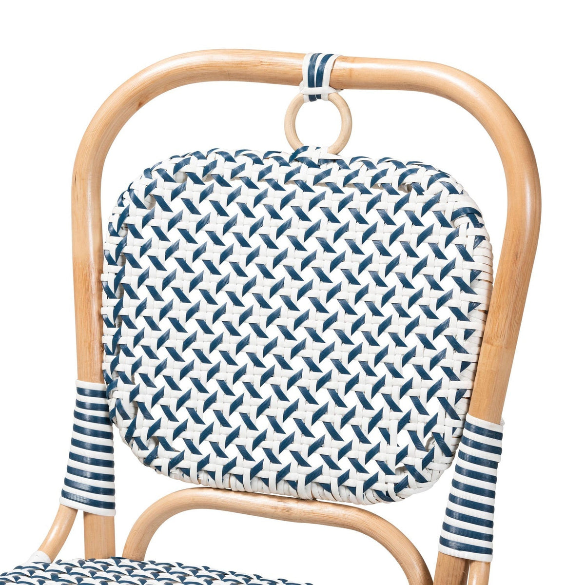 Contract furniture - Blue White Weaving Bistro Chair - www.oroatrade.com