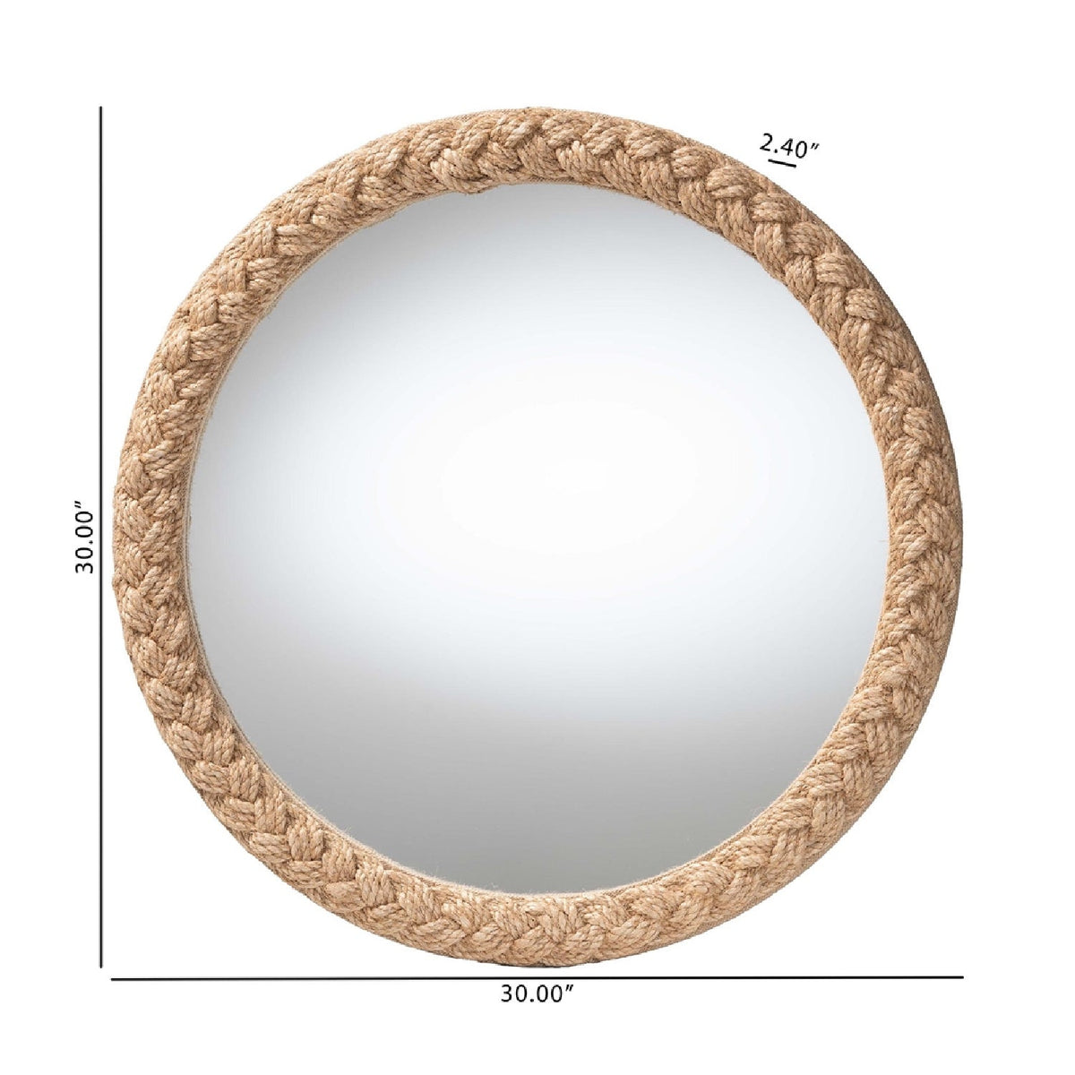 Modern European furniture - Braided Rope Round Accent Mirror - www.oroa.com