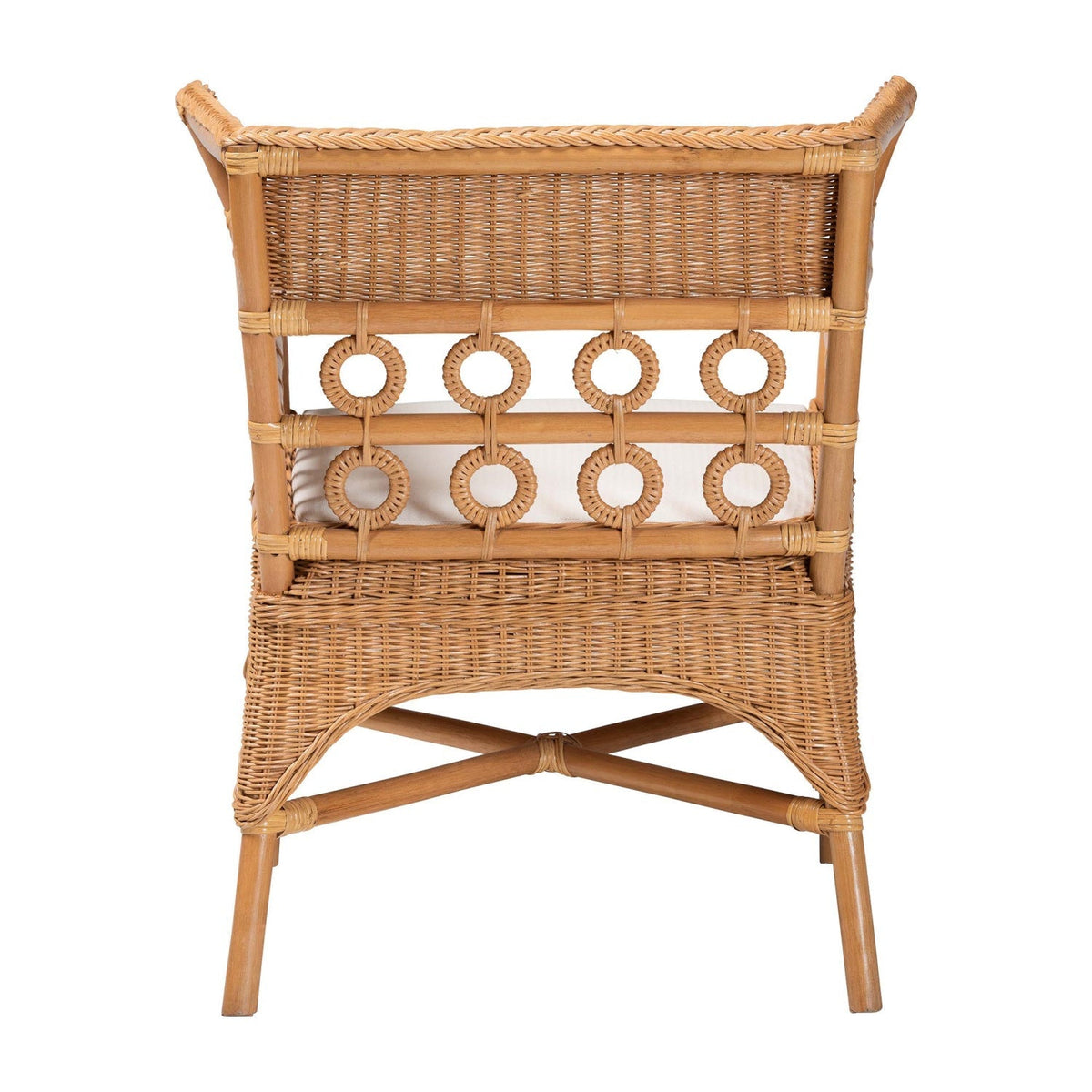 Modern European furniture - Braided Rattan Padded Accent Chair - www.oroa.com