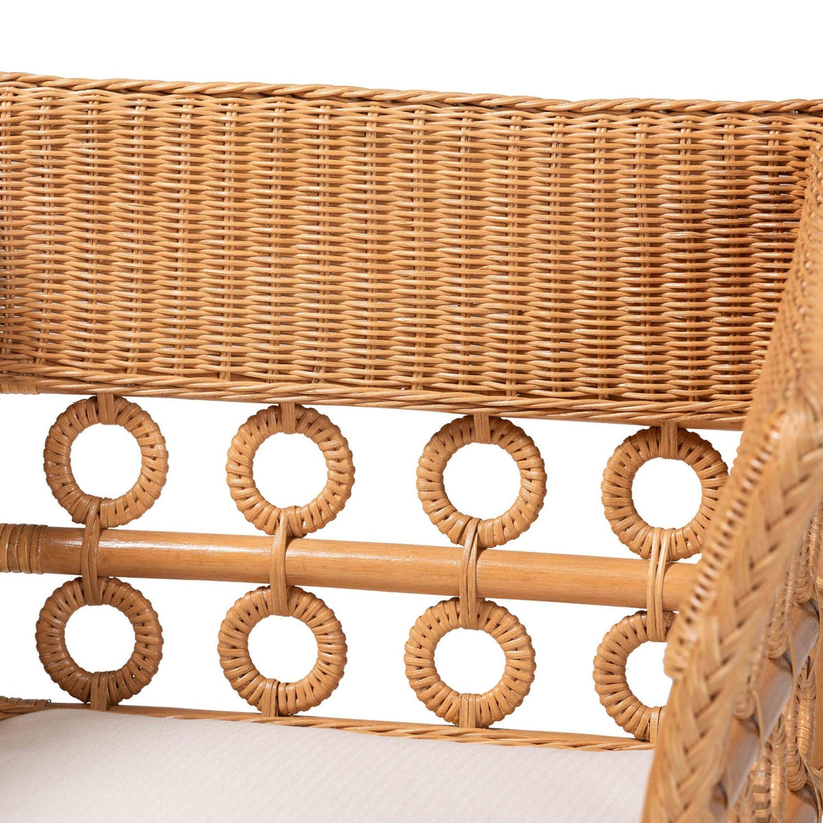 Modern European furniture - Braided Rattan Padded Accent Chair - www.oroa.com
