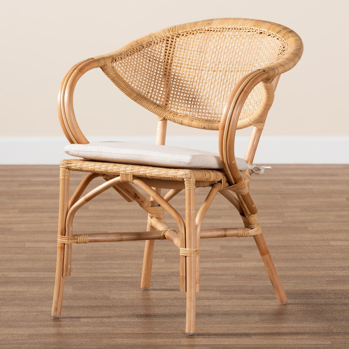 Modern European furniture - Natural Rattan Framed Dining Chair - www.oroa.com