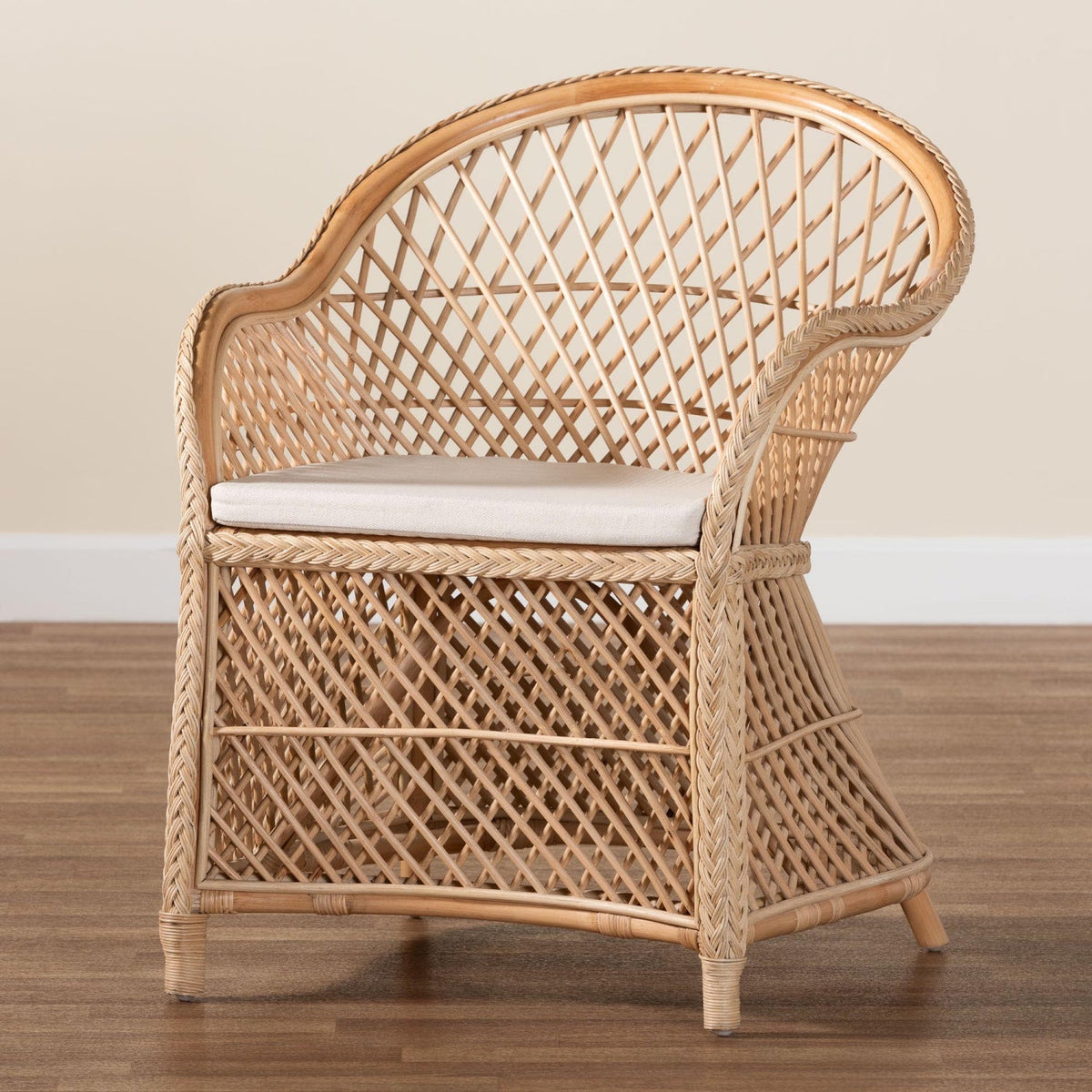 Modern European furniture - Braided Rattan Bohemian Accent Armchair - www.oroa.com