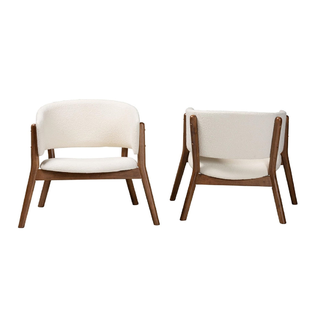 Modern European furniture - Walnut Framed Curve Accent Chairs 2 - www.oroa.com