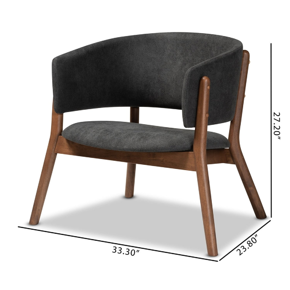 Modern European furniture - Walnut Framed Curve Accent Chairs 2 - www.oroa.com