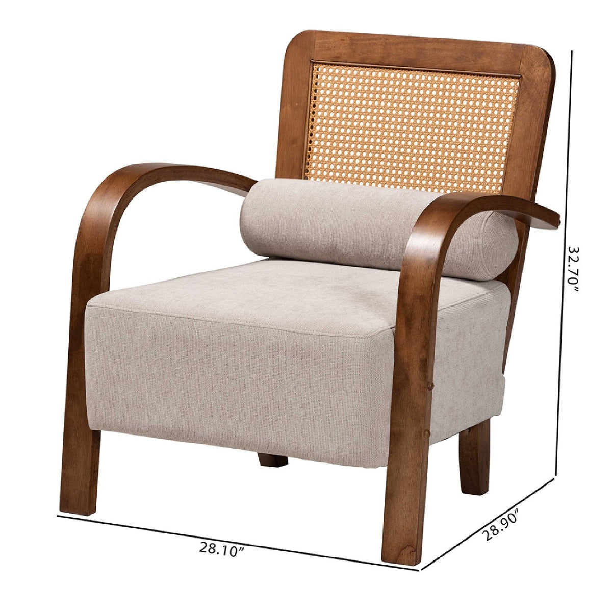 Modern European furniture - Gray Padded Japandi Lounge Chair - www.oroa.com