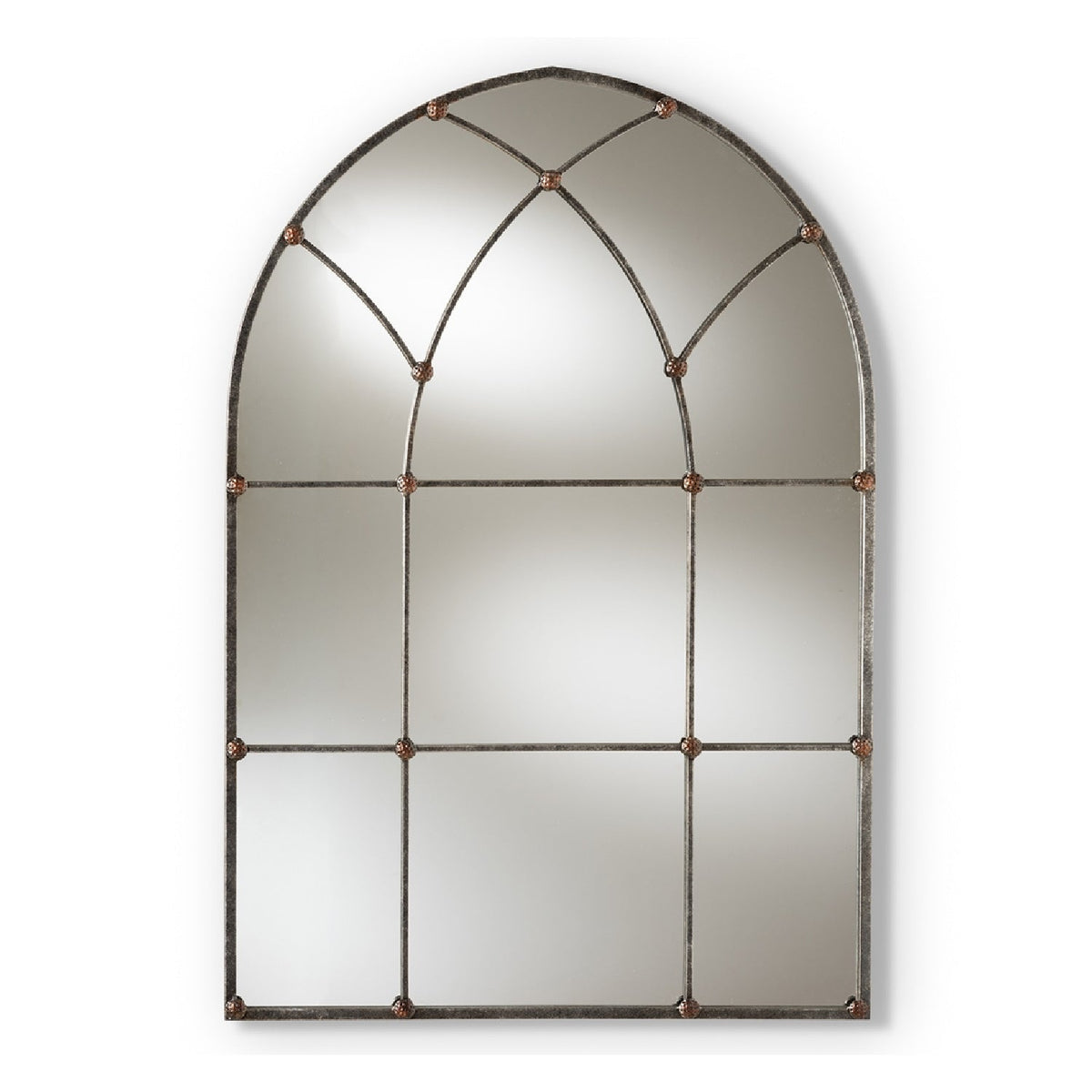 Modern European furniture - Silver Arched Window Accent Mirror - www.oroa.com
