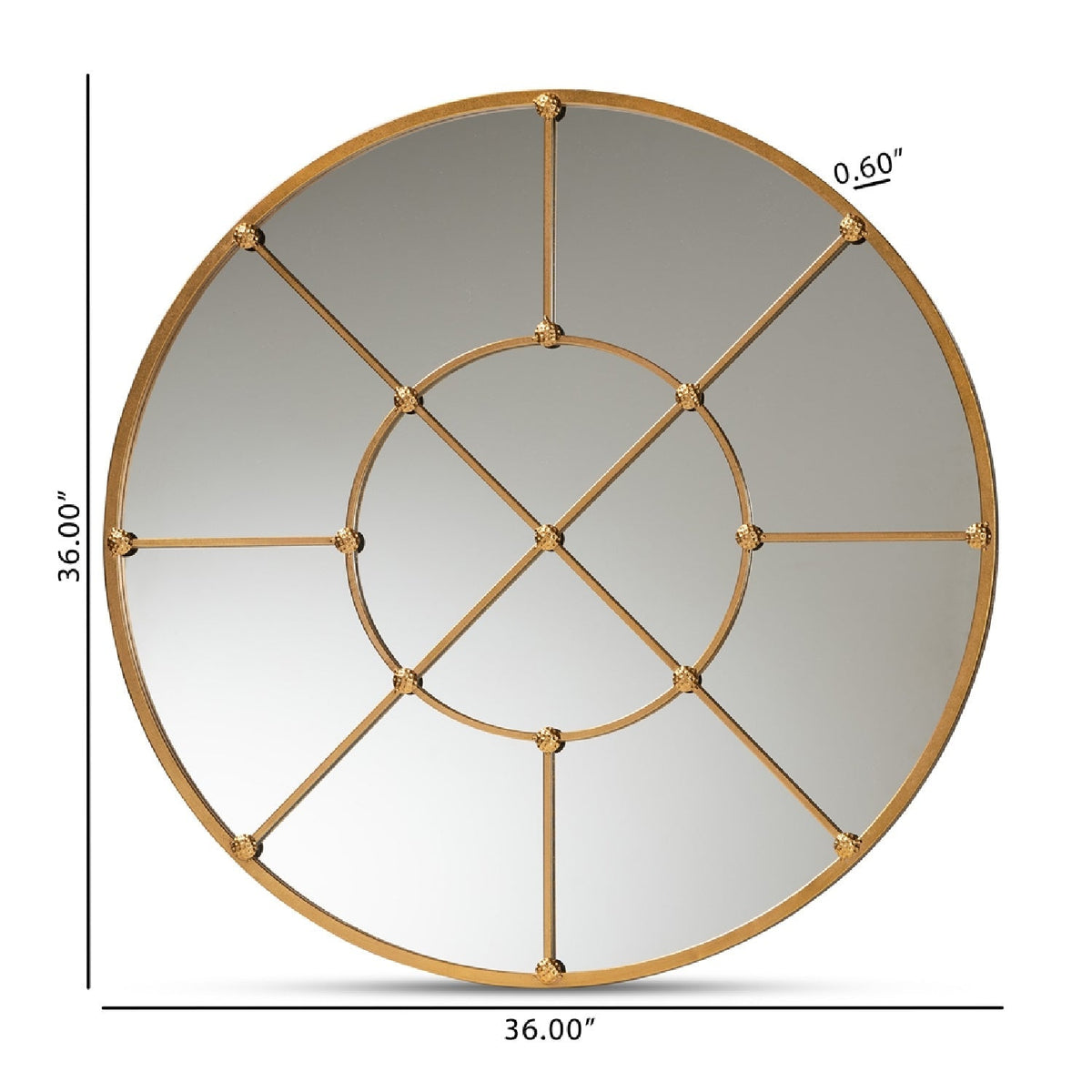 Modern European furniture - Metal Framed Round Wall Mirror - www.oroa.com