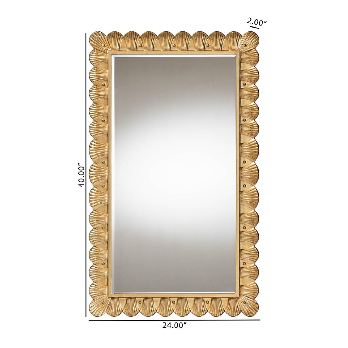 Hospitality furniture - Gold Seashell Accent Mirror - www.oroatrade.com