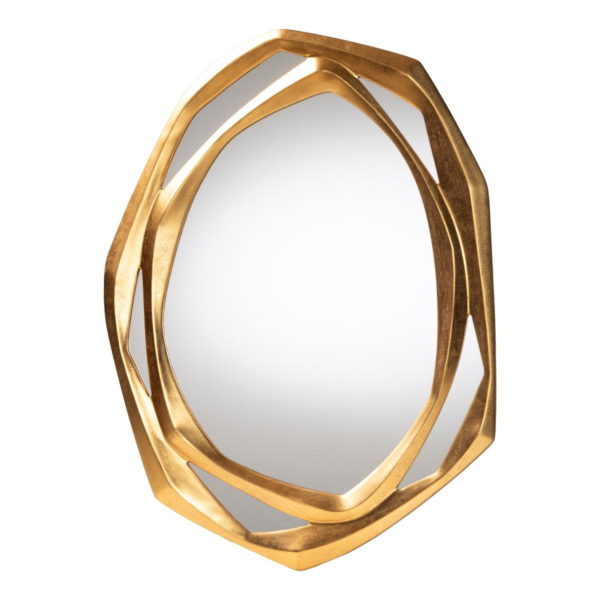 Hospitality furniture - Gold Geometric Abstract Accent Mirror - www.oroatrade.com