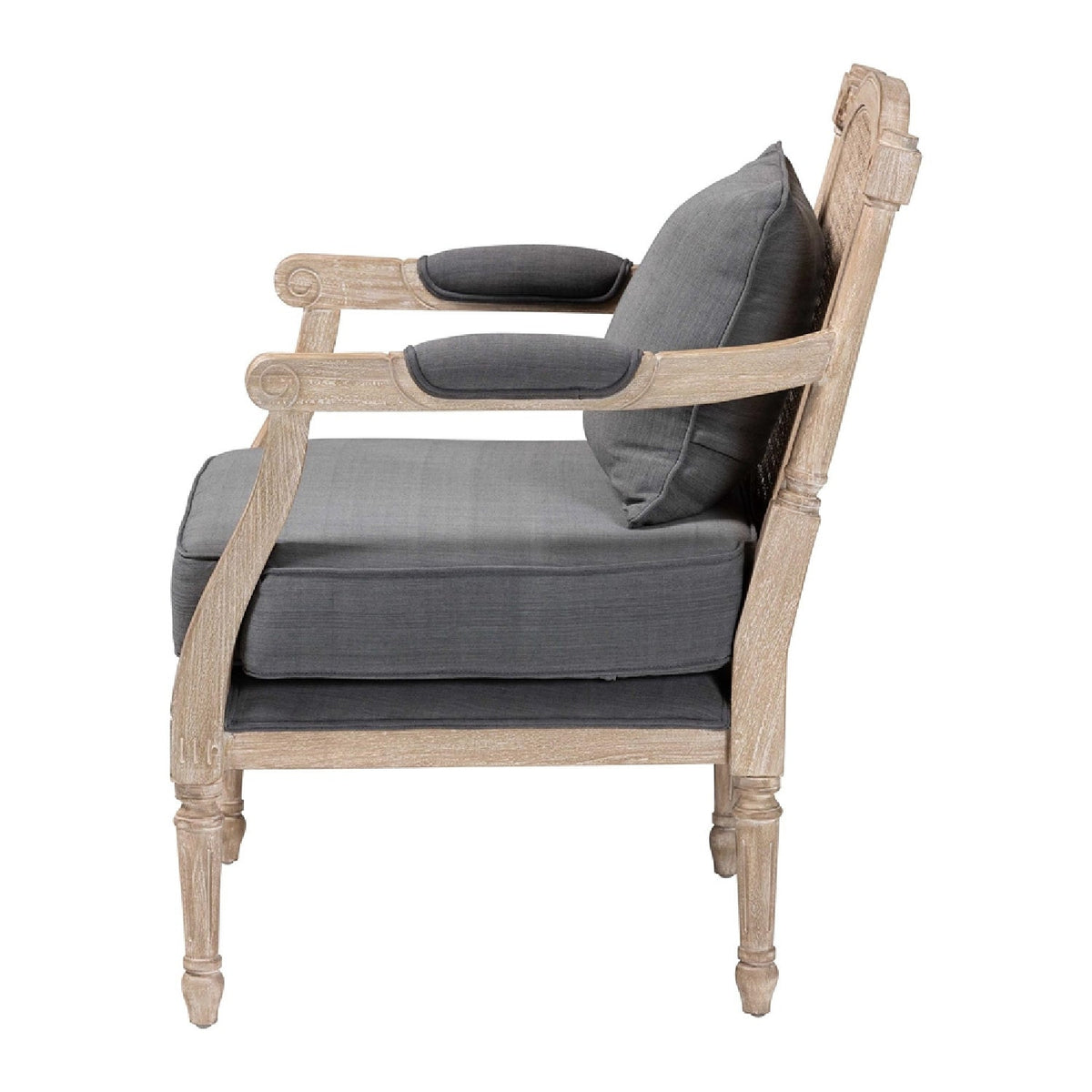 Modern European furniture - Carved Wood Framed Accent Chair - www.oroa.com