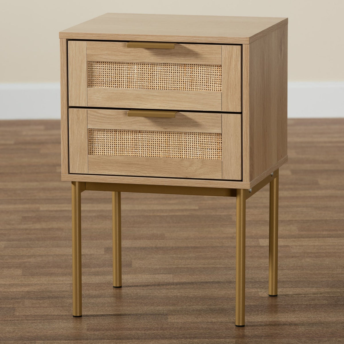 Modern European furniture - Japandi 2 Drawer End Table - www.oroa.com