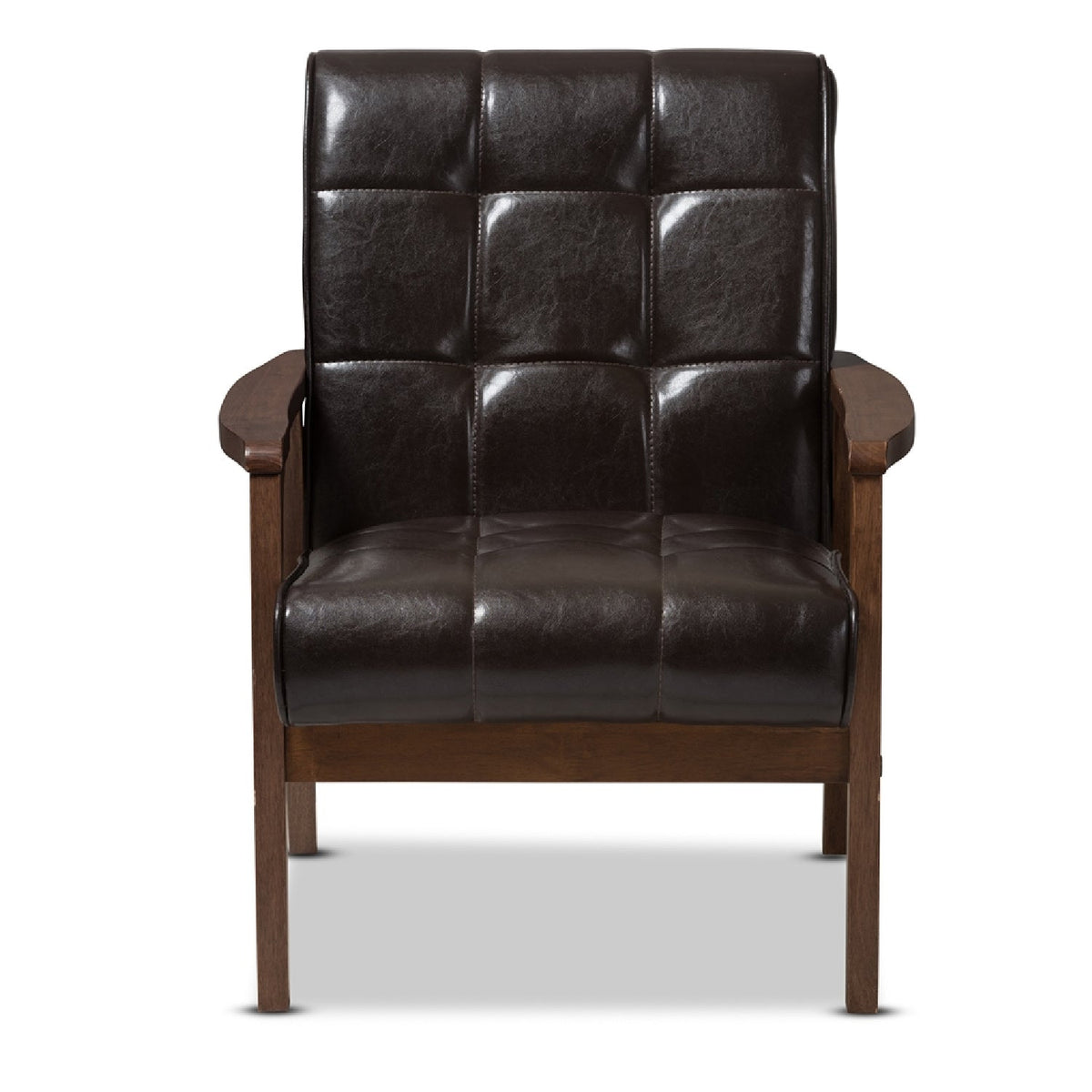 Modern European furniture - Brown Leather Inspired Club Chair - www.oroa.com