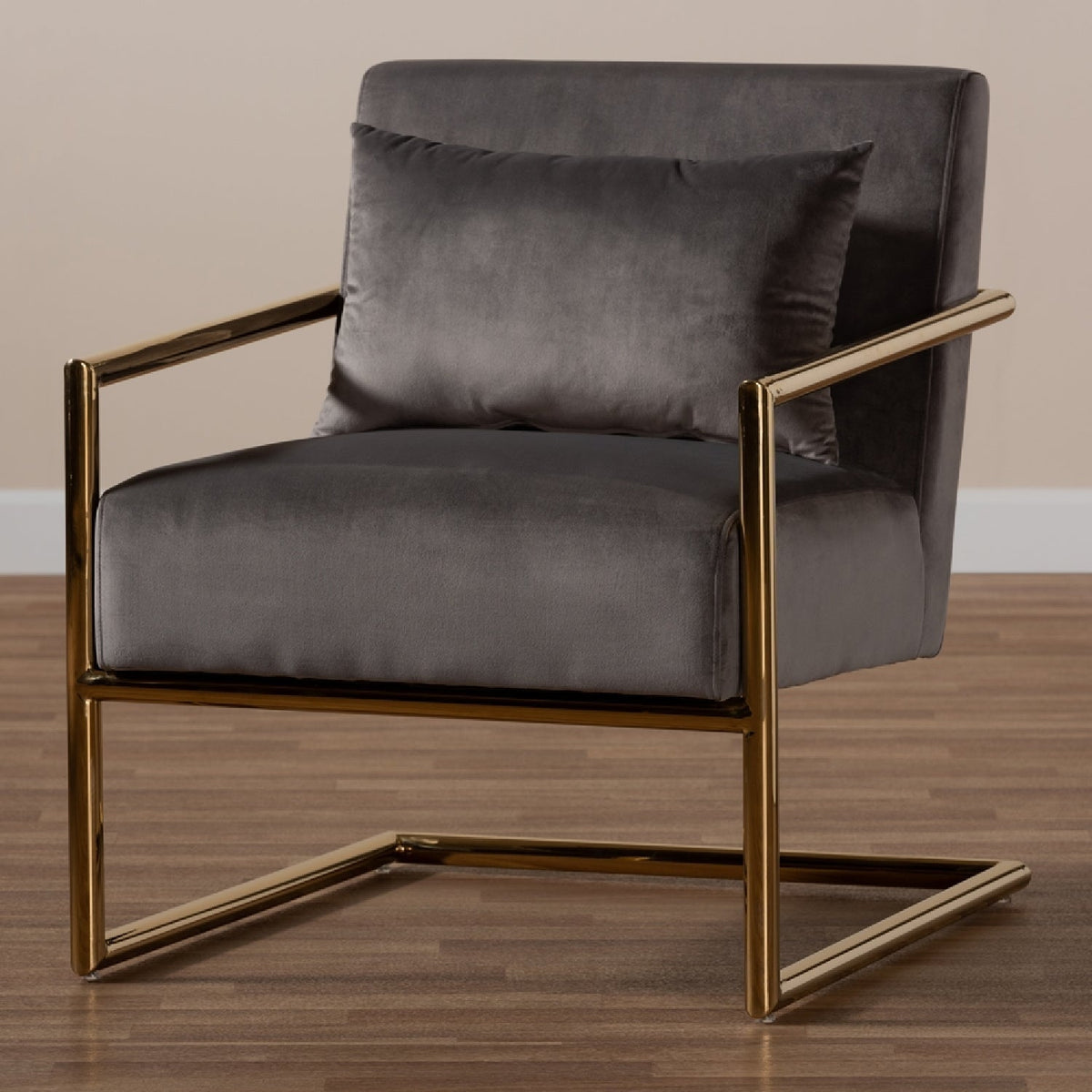 Modern European furniture - Velvet Cantilevered Lounge Chair - www.oroa.com