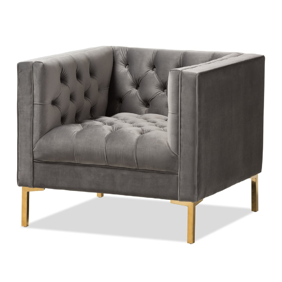 Modern European furniture - Button Tufted Velvet Lounge Chair - www.oroa.com
