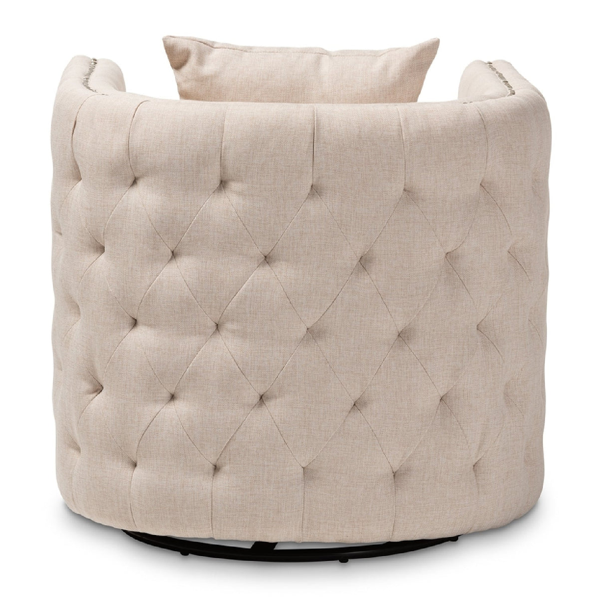 Modern European furniture - Tufted Beige Swivel Chair - www.oroa.com