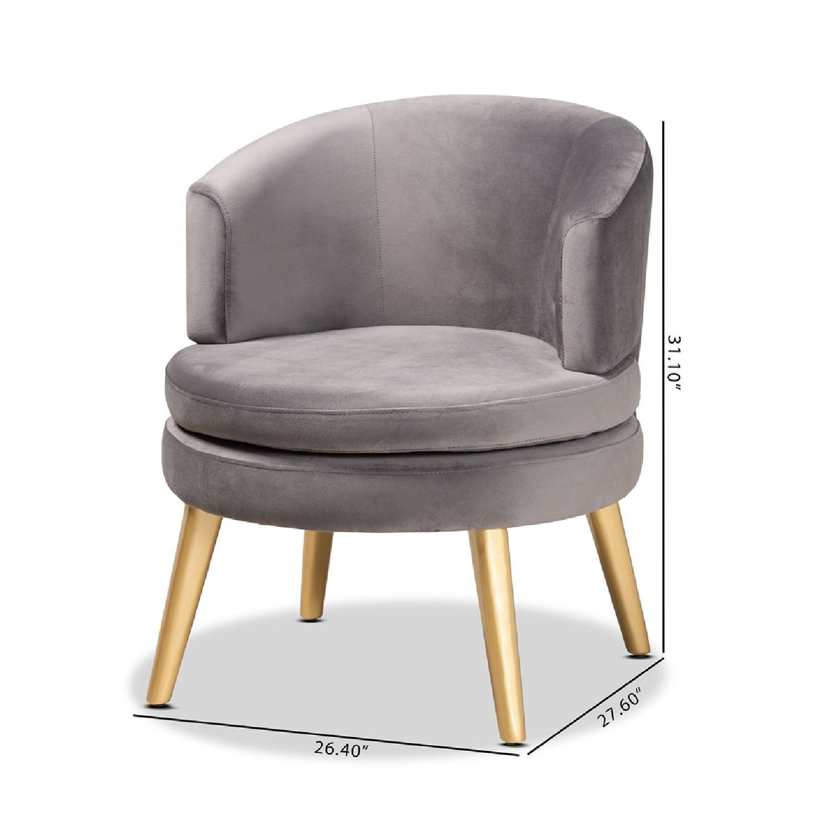 Modern European furniture - Round Velvet Accent Chair - www.oroa.com