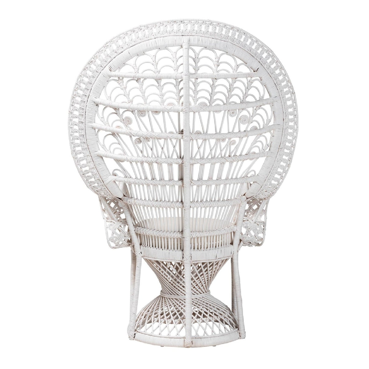 Modern European furniture - White Rattan Peacock Chair - www.oroa.com