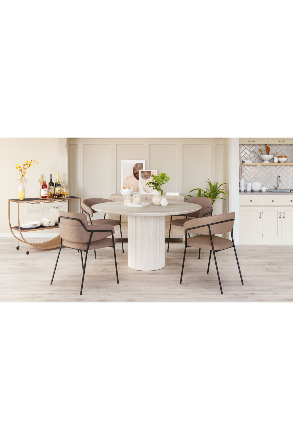 Shearling Style Dining Chairs (2) | OROA Modern Marcel | Oroa.com