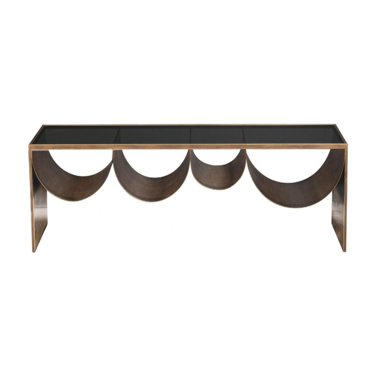Brass-Framed Glass Coffee Table | OROA Modern Reed