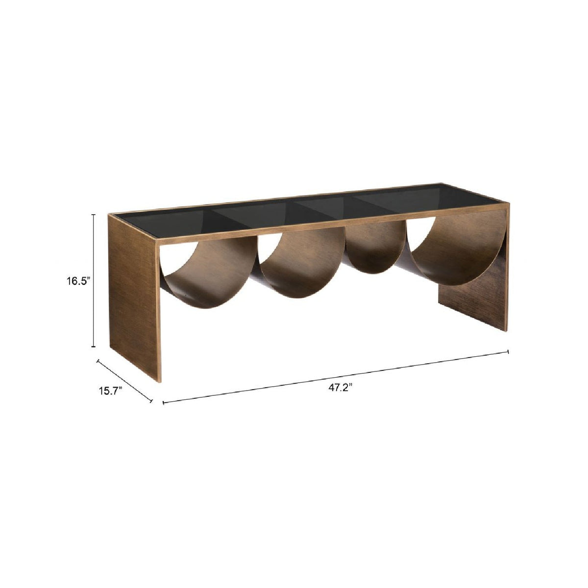 Brass-Framed Glass Coffee Table | OROA Modern Reed