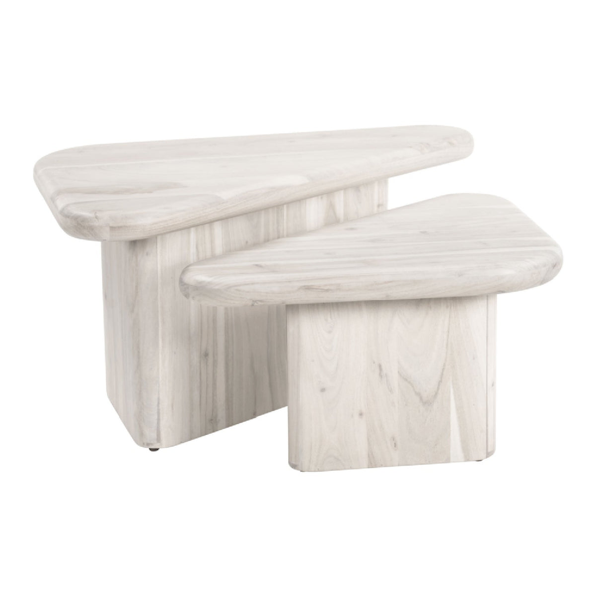 Whitewashed Acacia Coffee Table Set | OROA Modern Navidic