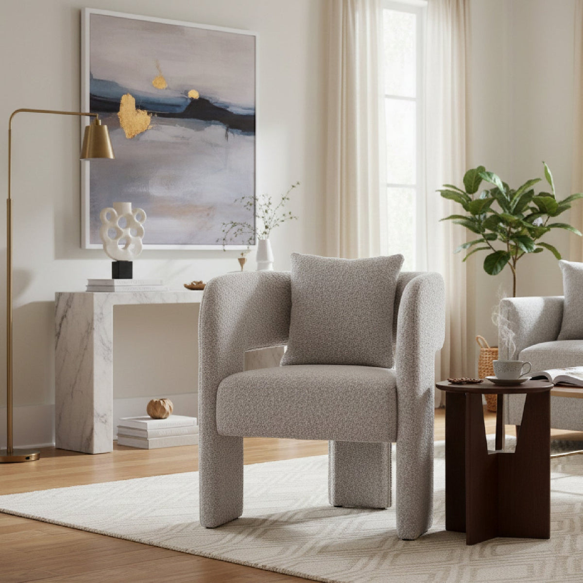 Gray Curved Dining Chair | OROA Modern Melilla