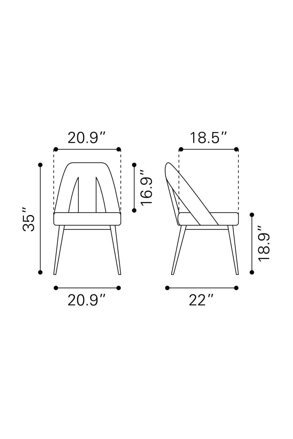 Cut-Out Detail Dining Chair | OROA Modern Artus | Oroa.com