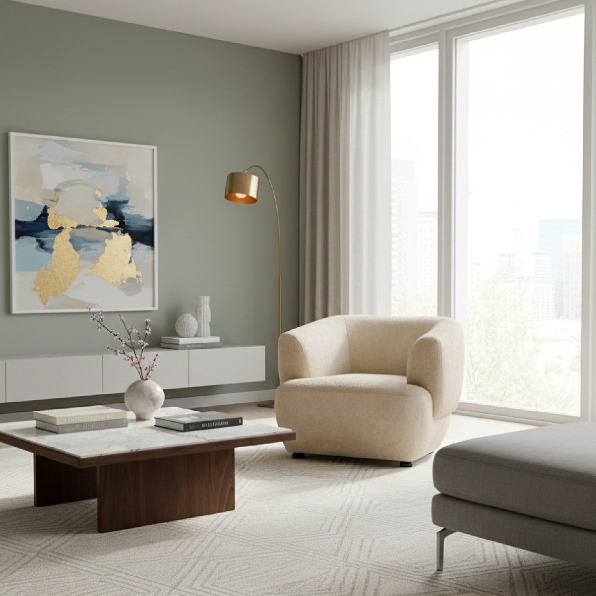 Golden Beige Accent Chair | OROA Modern Bekker