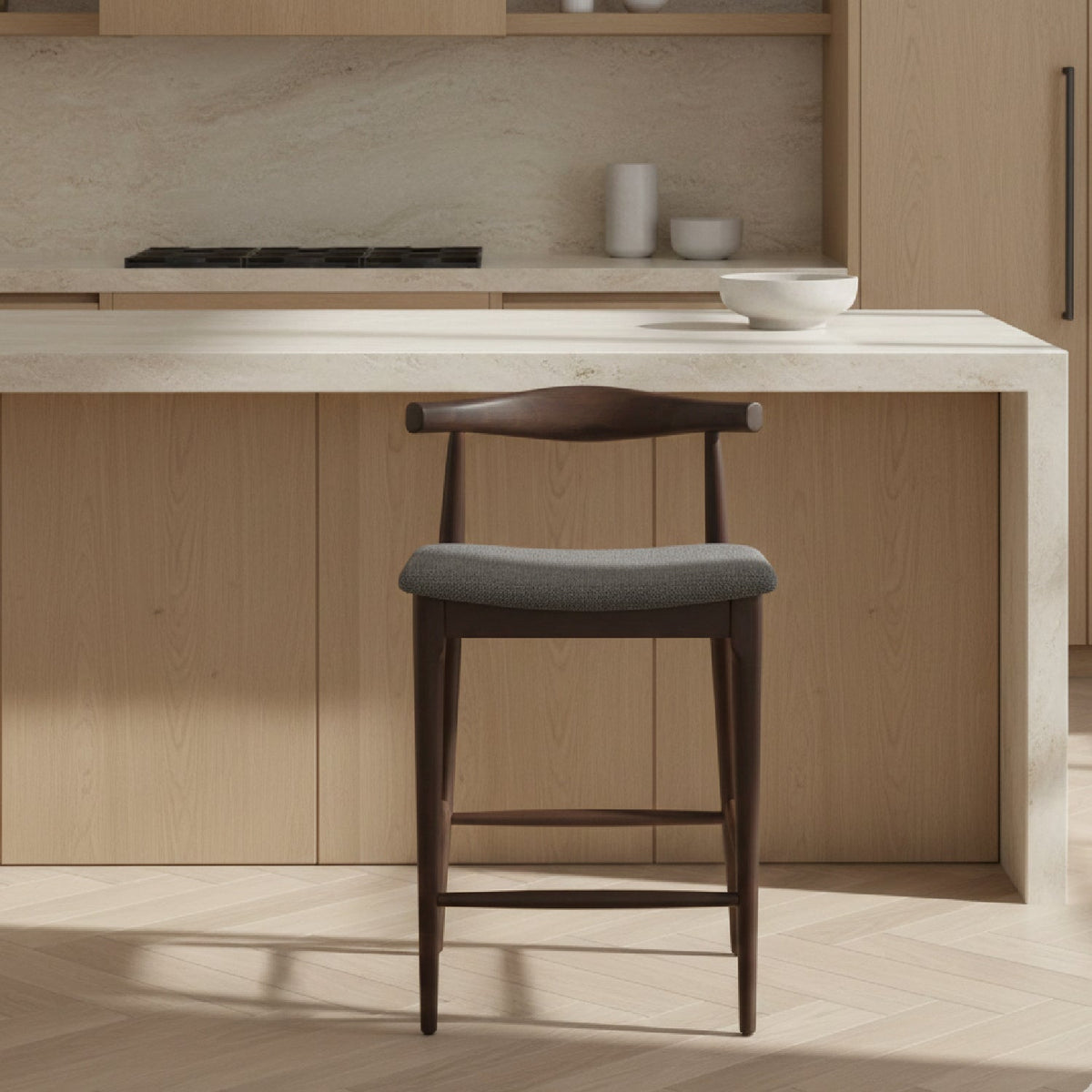 Dark Wooden Counter Stools (2) | OROA Modern Tuzka