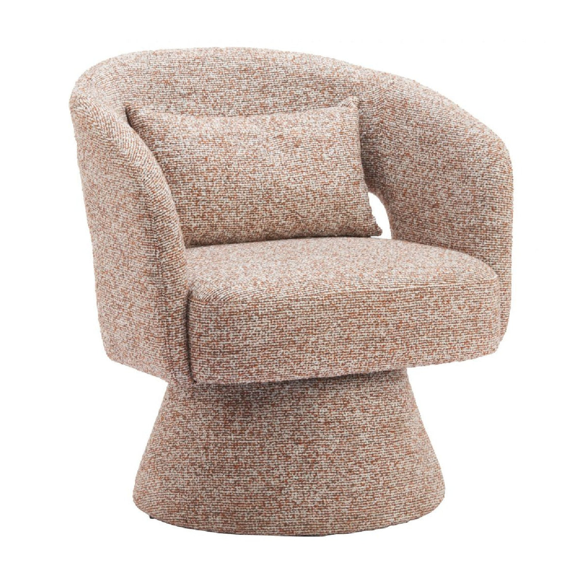 Speckled Brown Shearling Swivel Chair | OROA Modern Liva