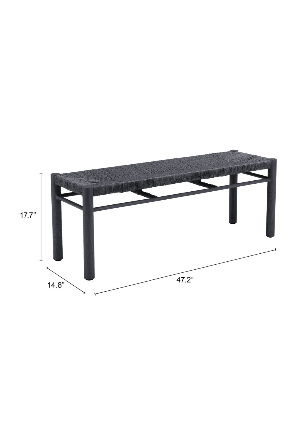 Rattan Look Outdoor Bench | OROA Modern Iska | Oroa.com