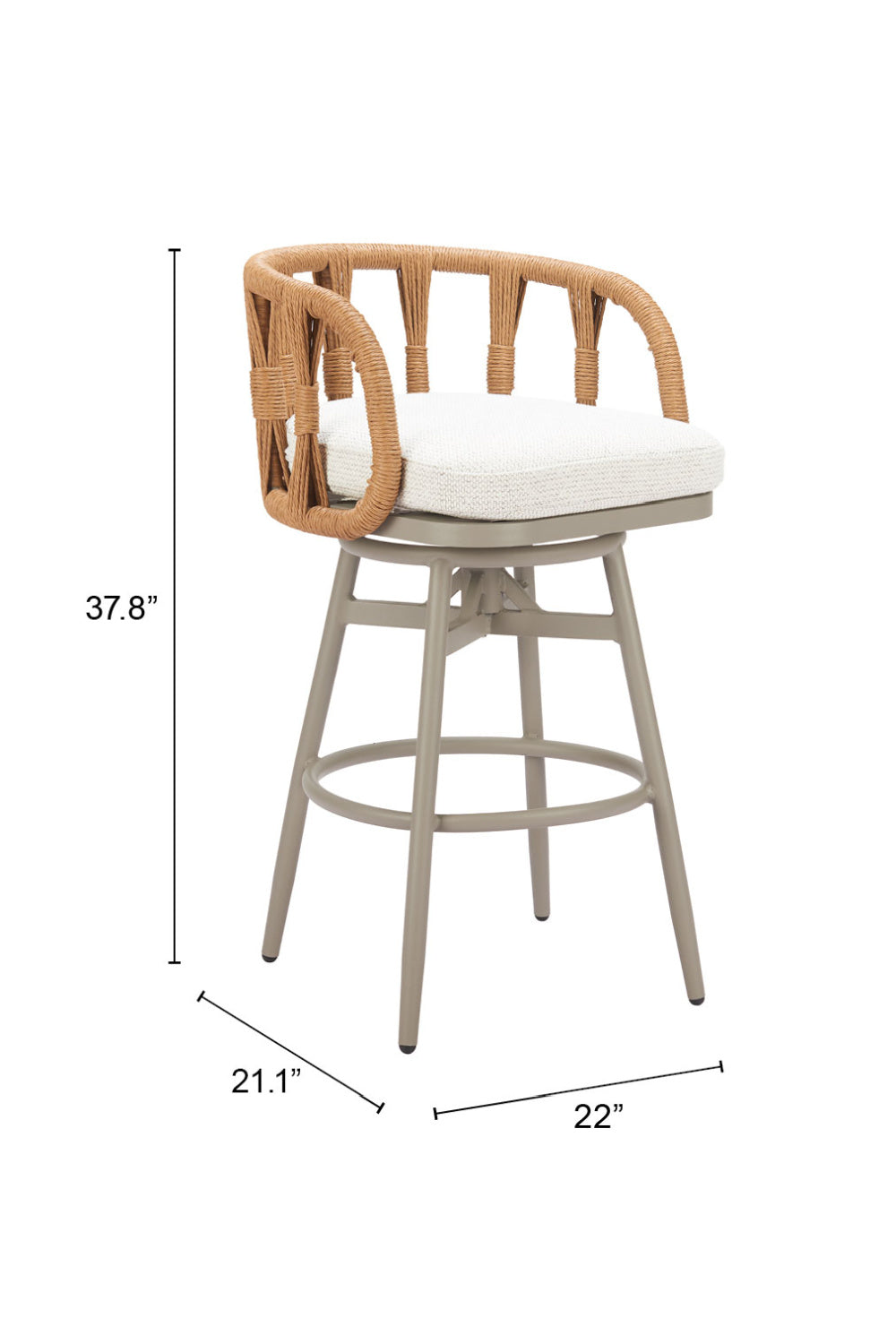Rattan Weave Swivel Bar Stool | OROA Modern Safal