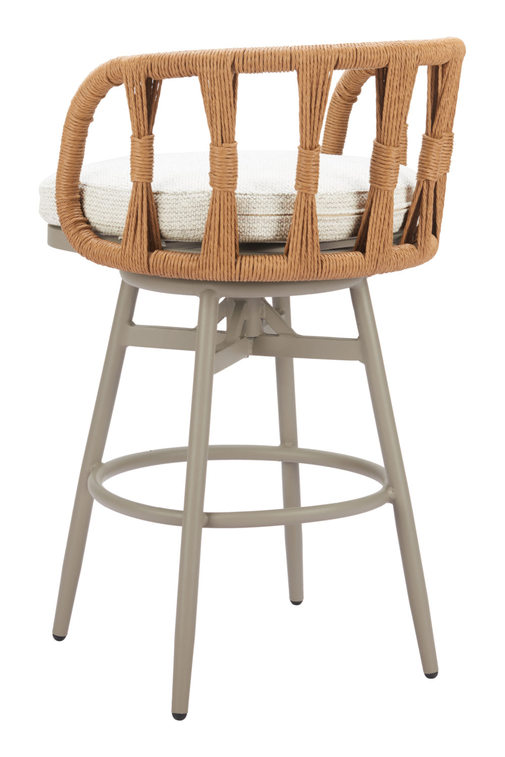 Rattan Weave Swivel Bar Stool | OROA Modern Safal