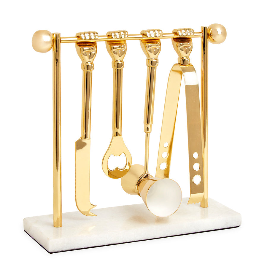 Brass Finish Barware Set | Jonathan Adler Barbell