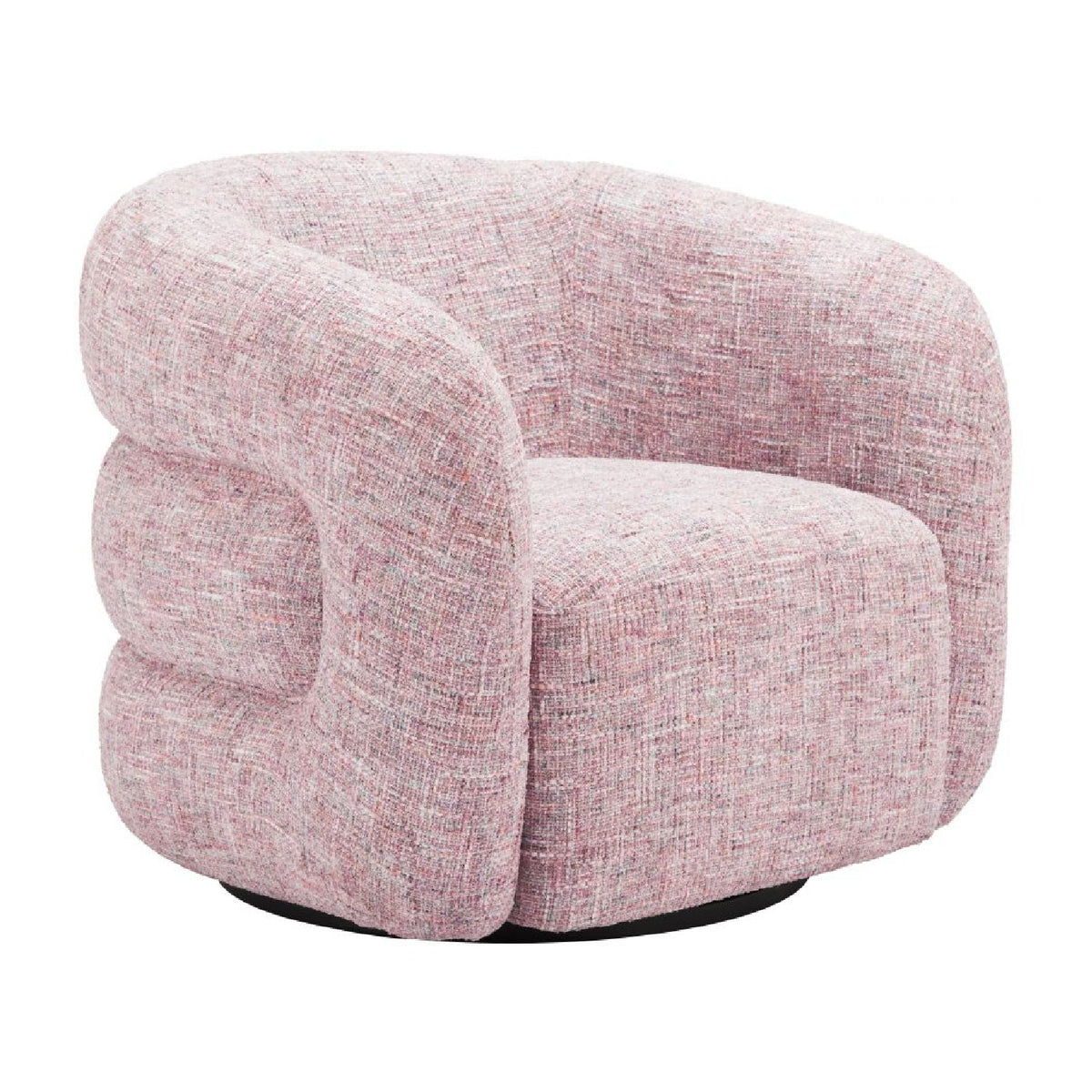 Pink Tweed Swivel Chair | OROA Modern Refine