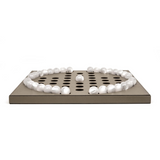 Pearl Pawns Leather Board Game | Pinetti Peg Solitaire | OROA.com