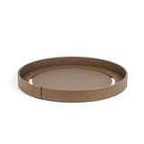 Calfskin Leather Round Tray | Pinetti Venere | OROA.com