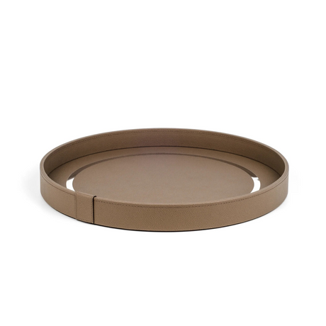 Calfskin Leather Round Tray | Pinetti Venere | OROA.com
