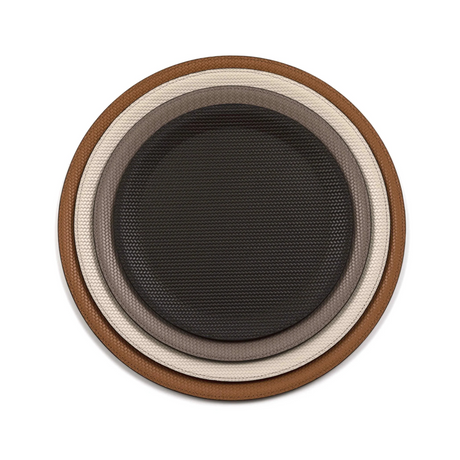 Round Calf Leather Tray | Pinetti Victor | OROA.com