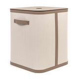 Square Lidded Leather Basket | Pinetti Roda | OROA.com