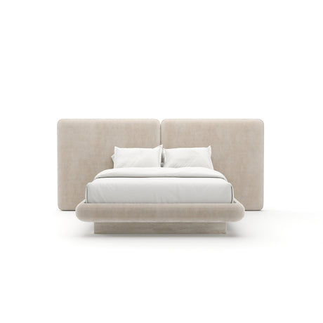 Ivory Velvet 2-Panel King Bed | Caracole Overlap