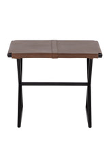 Brown Leather Stool by Splendido Elon Accent Stool