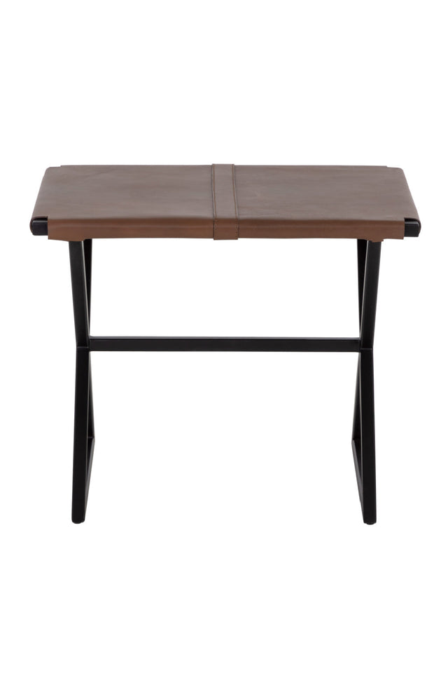 Brown Leather Stool by Splendido Elon Accent Stool