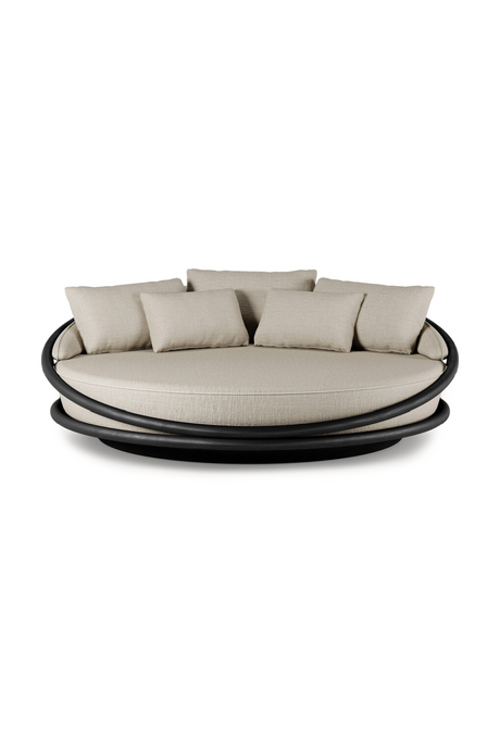 Round Varnished Teak Outdoor Daybed | Morpho By Tomorrowland Solis | Oroa.com