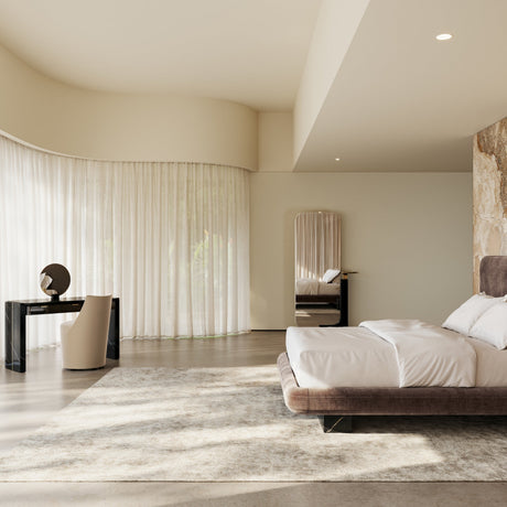 Dark Taupe 2-Panel Bed | Caracole Overlap