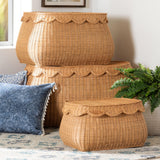 Modern European furniture - Rattan Scalloped Lidded Baskets (3) - www.oroa.com