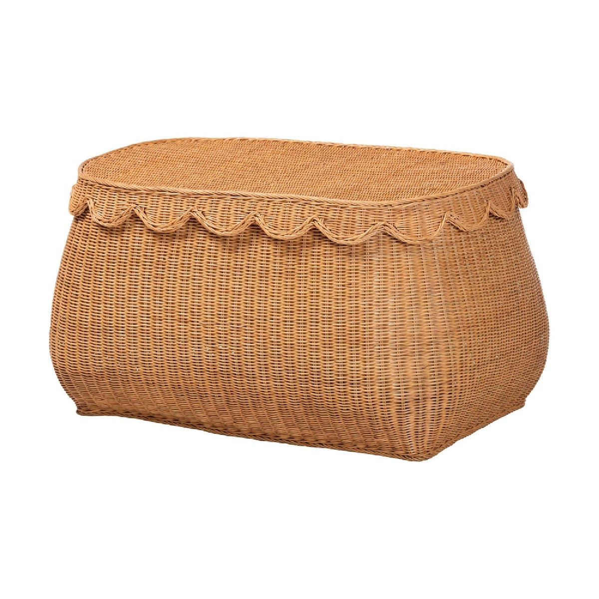 Modern European furniture - Rattan Scalloped Lidded Baskets (3) - www.oroa.com