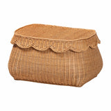 Modern European furniture - Rattan Scalloped Lidded Baskets (3) - www.oroa.com