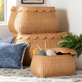 Modern European furniture - Rattan Scalloped Lidded Baskets (3) - www.oroa.com