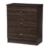 Modern European furniture - Brown Wooden 3-Drawer Chest - www.oroa.com